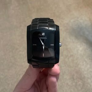 Men’s Fossil watch with silicon band.